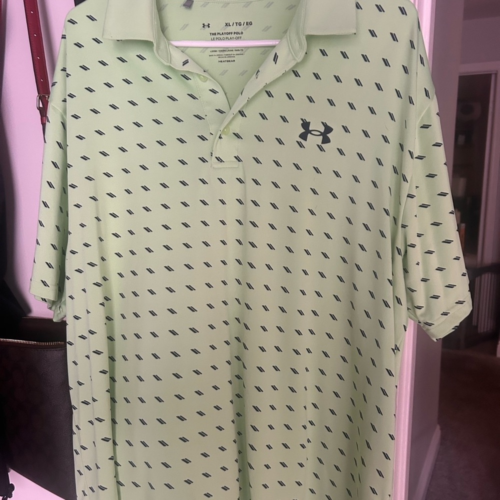 Under Armour Men's Light Green Patterned Polo